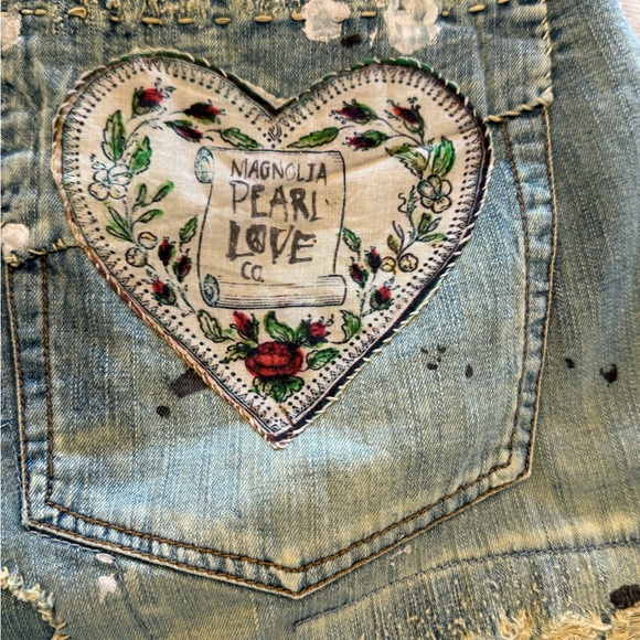 Magnolia Pearl Blue Denim with Pink Button, Never Worn, OSFA - Picture 6 of 6